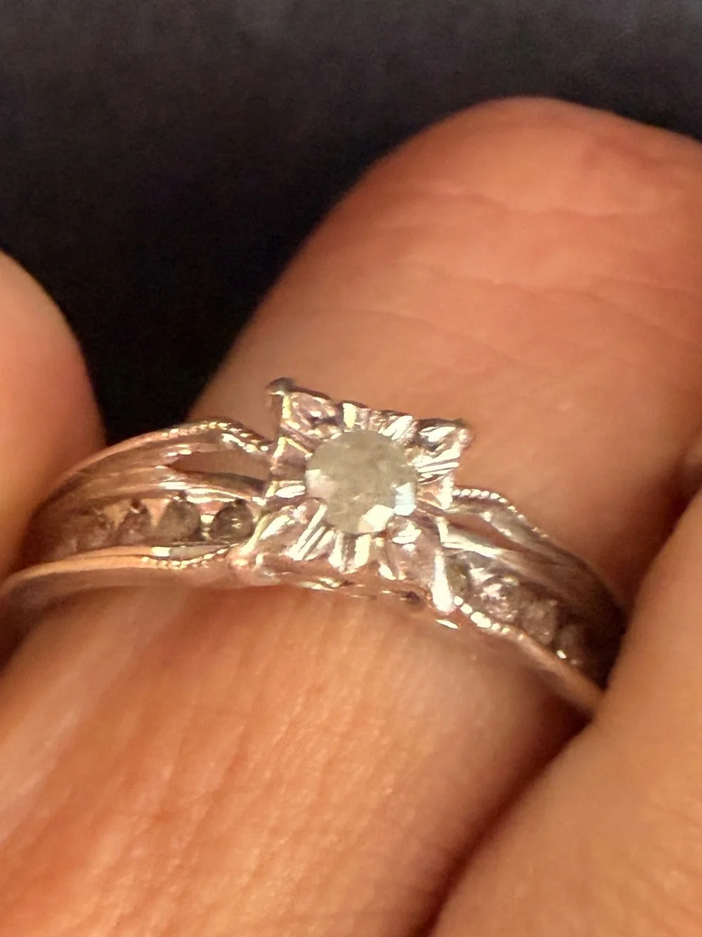 Vintage Diamond Engagement Ring Sz7